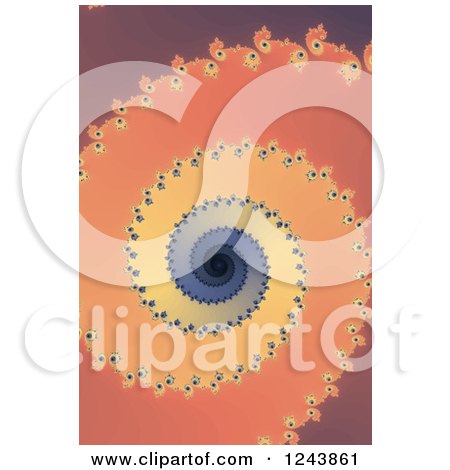 Clipart of a Spiraling Mandelbrot Fractal Background - Royalty Free Illustration by oboy