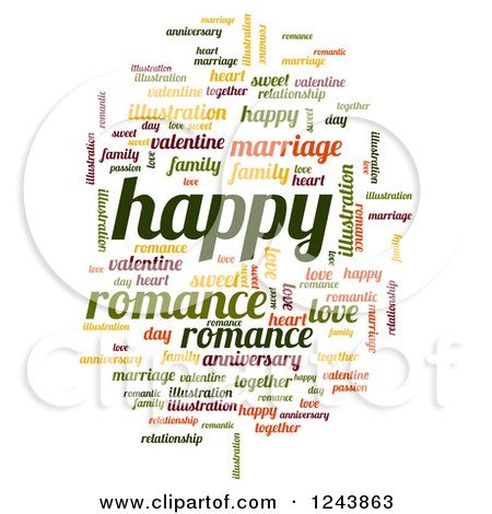 Clipart of a Happy Tag Word Collage on White - Royalty Free Illustration by oboy