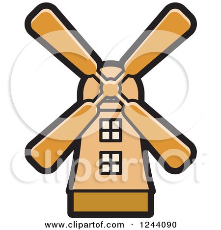 Clipart of a Windmill - Royalty Free Vector Illustration by Lal Perera