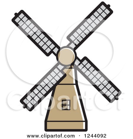 Clipart of a Windmill 2 - Royalty Free Vector Illustration by Lal Perera