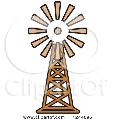 Clipart of a Windmill 3 - Royalty Free Vector Illustration by Lal Perera