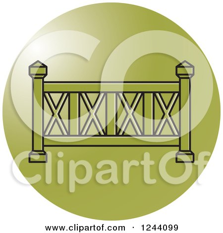 Clipart of a Fence on a Green Circle - Royalty Free Vector Illustration by Lal Perera
