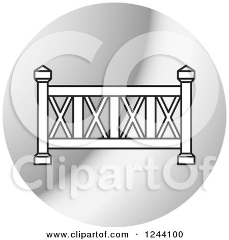 Clipart of a Silver Fence Icon 3 - Royalty Free Vector Illustration by Lal Perera