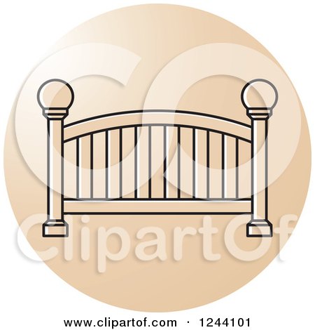 Clipart of a Beige Fence Icon - Royalty Free Vector Illustration by Lal Perera