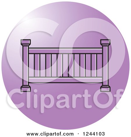 Clipart of a Purple Fence Icon - Royalty Free Vector Illustration by Lal Perera