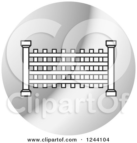 Clipart of a Silver Fence Icon - Royalty Free Vector Illustration by Lal Perera