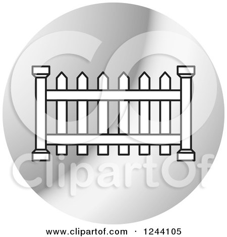 Clipart of a Silver Fence Icon 5 - Royalty Free Vector Illustration by Lal Perera