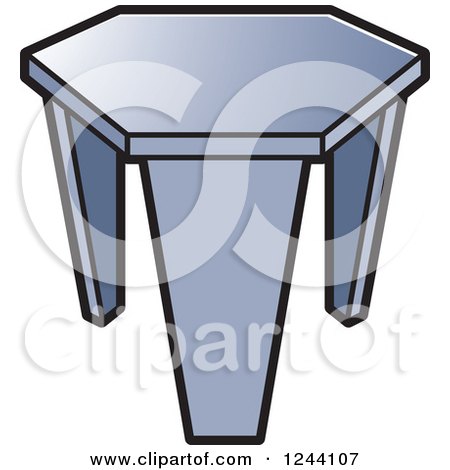 Clipart of a Silver Tripod Stool - Royalty Free Vector Illustration by Lal Perera