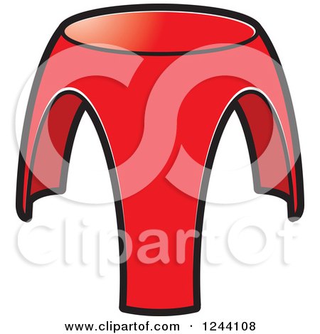 Clipart of a Red Tripod Stool - Royalty Free Vector Illustration by Lal Perera