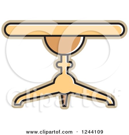 Clipart of a Wooden Tripod Stool - Royalty Free Vector Illustration by Lal Perera