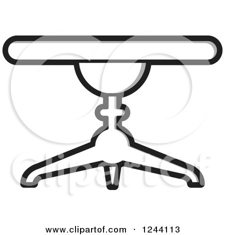 Clipart of a Black and White Tripod Stool 6 - Royalty Free Vector Illustration by Lal Perera