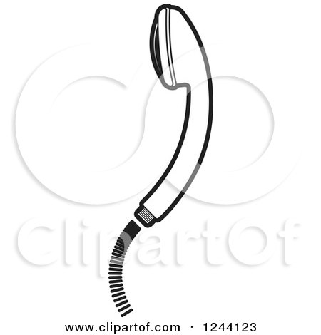 Clipart of a Black and White Shower Head 3 - Royalty Free Vector Illustration by Lal Perera