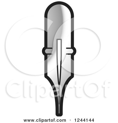 Clipart of a Vintage Silver Fountain Pen Nib - Royalty Free Vector Illustration by Lal Perera