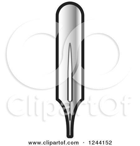 Clipart of a Silver Fountain Pen Nib - Royalty Free Vector Illustration by Lal Perera