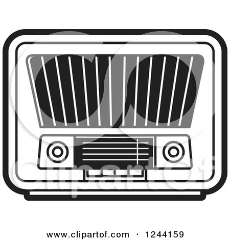 radio clipart black and white