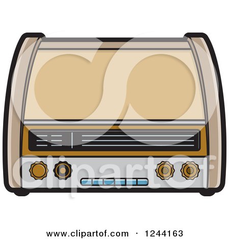 Clipart of a Retro Radio 2 - Royalty Free Vector Illustration by Lal Perera
