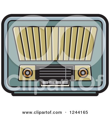 Clipart of a Retro Radio 4 - Royalty Free Vector Illustration by Lal Perera
