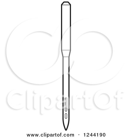 Clipart of a Black and White Sewing Needle - Royalty Free Vector Illustration by Lal Perera