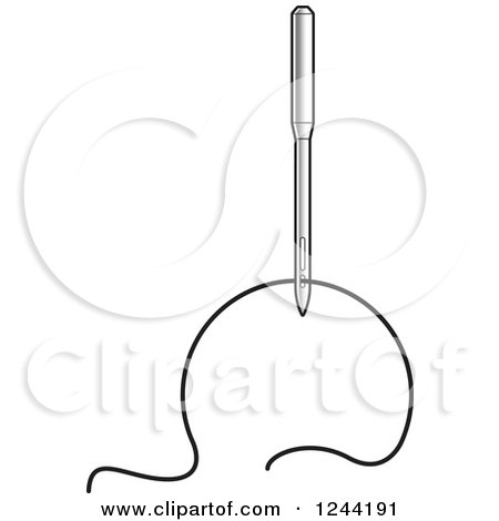 Clipart of a Sewing Needle and Thread - Royalty Free Vector Illustration by Lal Perera