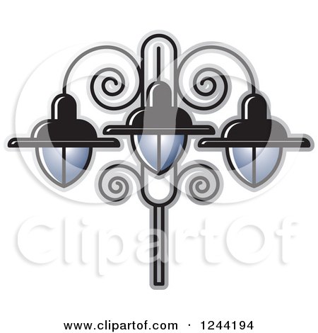 Clipart of a Street Lamp Post - Royalty Free Vector Illustration by Lal Perera
