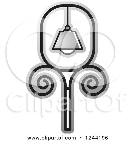 Clipart of a Black and Silver Street Lamp Post - Royalty Free Vector Illustration by Lal Perera