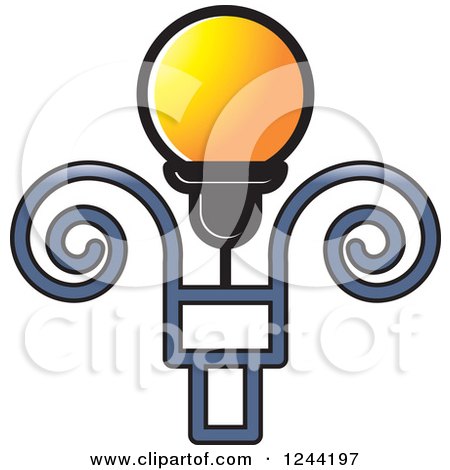Clipart of a Street Lamp Post 3 - Royalty Free Vector Illustration by Lal Perera
