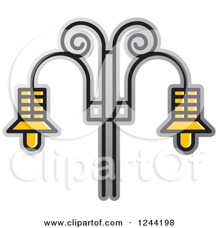 Clipart of a Street Lamp Post 4 - Royalty Free Vector Illustration by Lal Perera