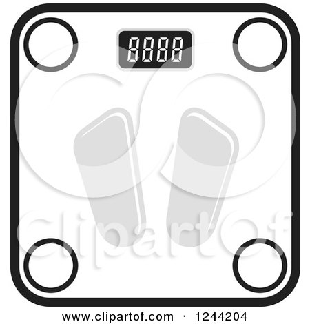 Clipart of a Black and White Body Weight Scale - Royalty Free Vector Illustration by Lal Perera