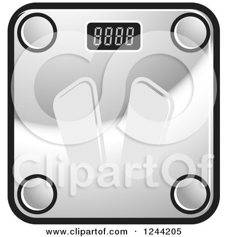 Clipart of a Silver Body Weight Scale - Royalty Free Vector Illustration by Lal Perera