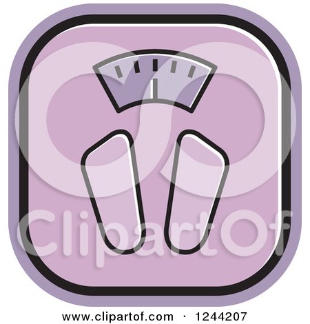 Clipart of Footprints on a Purple Body Weight Scale - Royalty Free Vector Illustration by Lal Perera