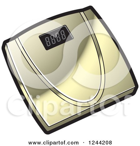 Clipart of a Digital Body Weight Scale - Royalty Free Vector Illustration by Lal Perera