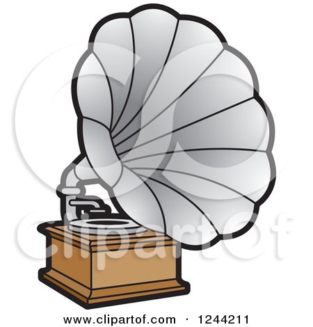 Clipart of a Phonograph Gramophone 2 - Royalty Free Vector Illustration by Lal Perera