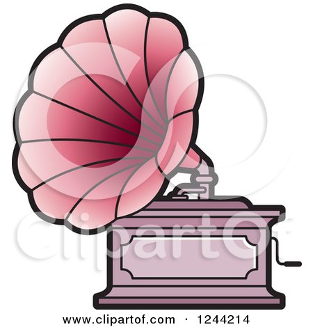 Clipart of a Phonograph Gramophone 3 - Royalty Free Vector Illustration by Lal Perera
