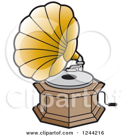 Clipart of a Phonograph Gramophone 4 - Royalty Free Vector Illustration by Lal Perera