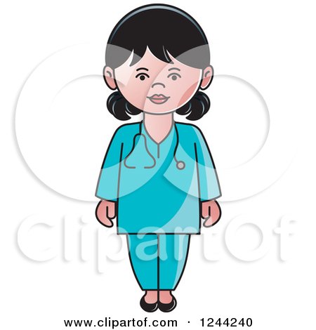 Clipart of a Female Doctor or Veterinarian - Royalty Free Vector Illustration by Lal Perera