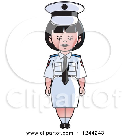 Clipart of a Female Pilot - Royalty Free Vector Illustration by Lal Perera