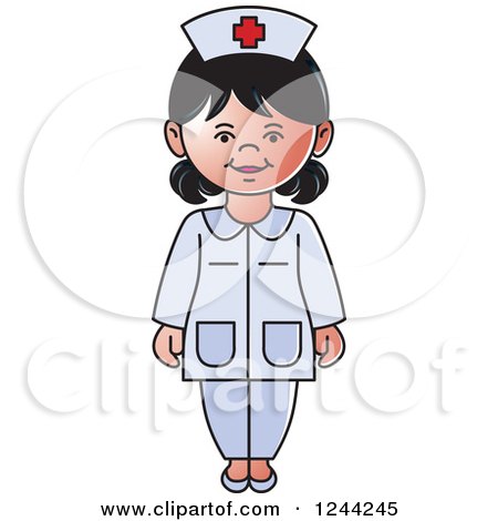 Clipart of a Female Nurse - Royalty Free Vector Illustration by Lal Perera