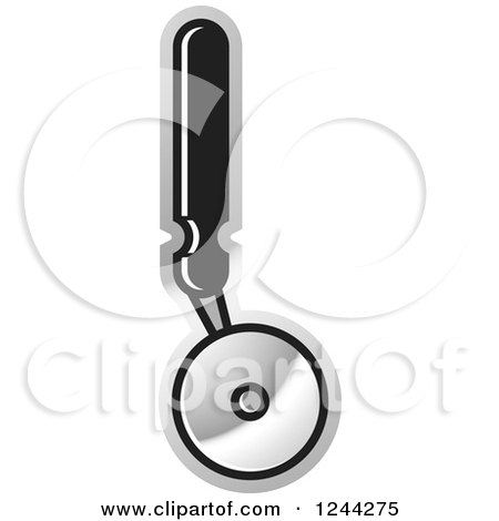 Clipart of a Black Handled Pizza Cutter - Royalty Free Vector Illustration by Lal Perera