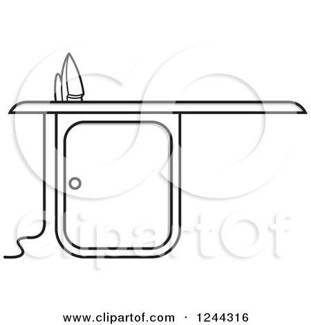 Clipart of a Black and Gray Ironing Board - Royalty Free Vector Illustration by Lal Perera