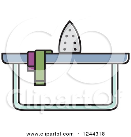 Clipart of an Ironing Board - Royalty Free Vector Illustration by Lal Perera