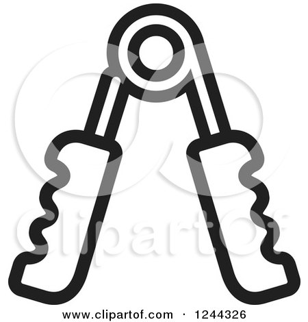 Clipart of a Black and White Power Squeezer - Royalty Free Vector Illustration by Lal Perera
