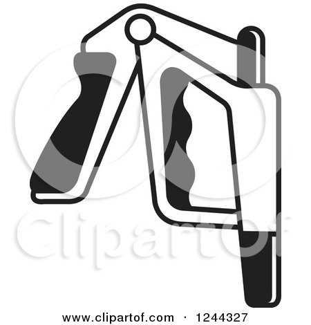Clipart of a Black and White Power Squeezer 2 - Royalty Free Vector Illustration by Lal Perera