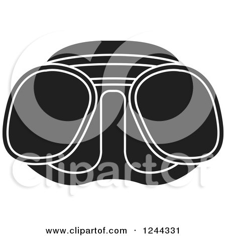 Clipart of Black and White Diving Goggles 2 - Royalty Free Vector Illustration by Lal Perera