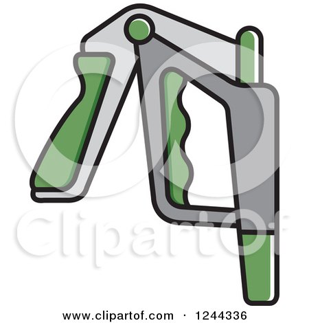 Clipart of a Green Power Squeezer - Royalty Free Vector Illustration by Lal Perera