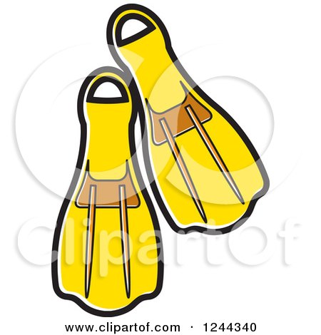 Clipart of Yellow Swim Fins - Royalty Free Vector Illustration by Lal Perera