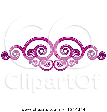 Clipart of a Pink Swirl Border - Royalty Free Vector Illustration by Lal Perera