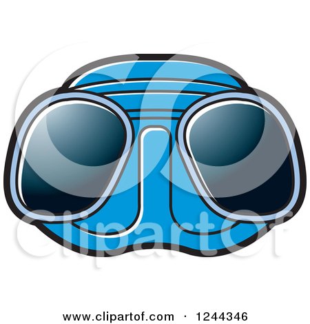 Clipart of Blue Diving Goggles - Royalty Free Vector Illustration by Lal Perera