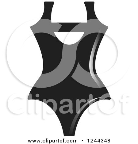Clipart of a Black and White One Piece Swimsuit - Royalty Free Vector Illustration by Lal Perera