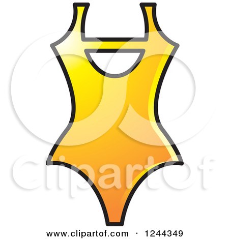 Clipart of a Gradient Yellow One Piece Swimsuit - Royalty Free Vector Illustration by Lal Perera
