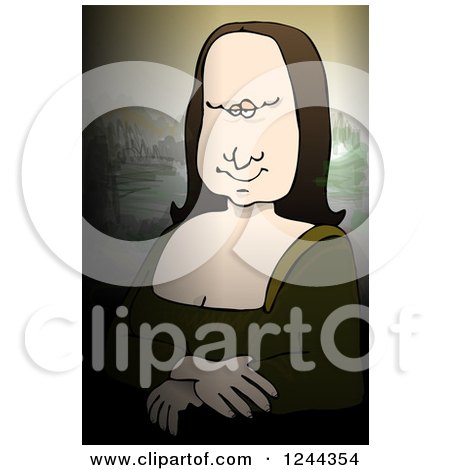 Clipart of Moaning Lisa a Fine Art Parody of Mona Lisa - Royalty Free Illustration by djart